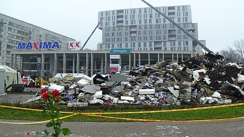 Riga supermarket roof collapse